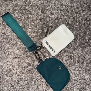 Lululemon White and Teal Wristlet Set
